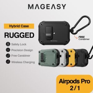 SwitchEasy Rugged Shield Lock Case Airpods Pro 2 / 1 Casing Cover Protection