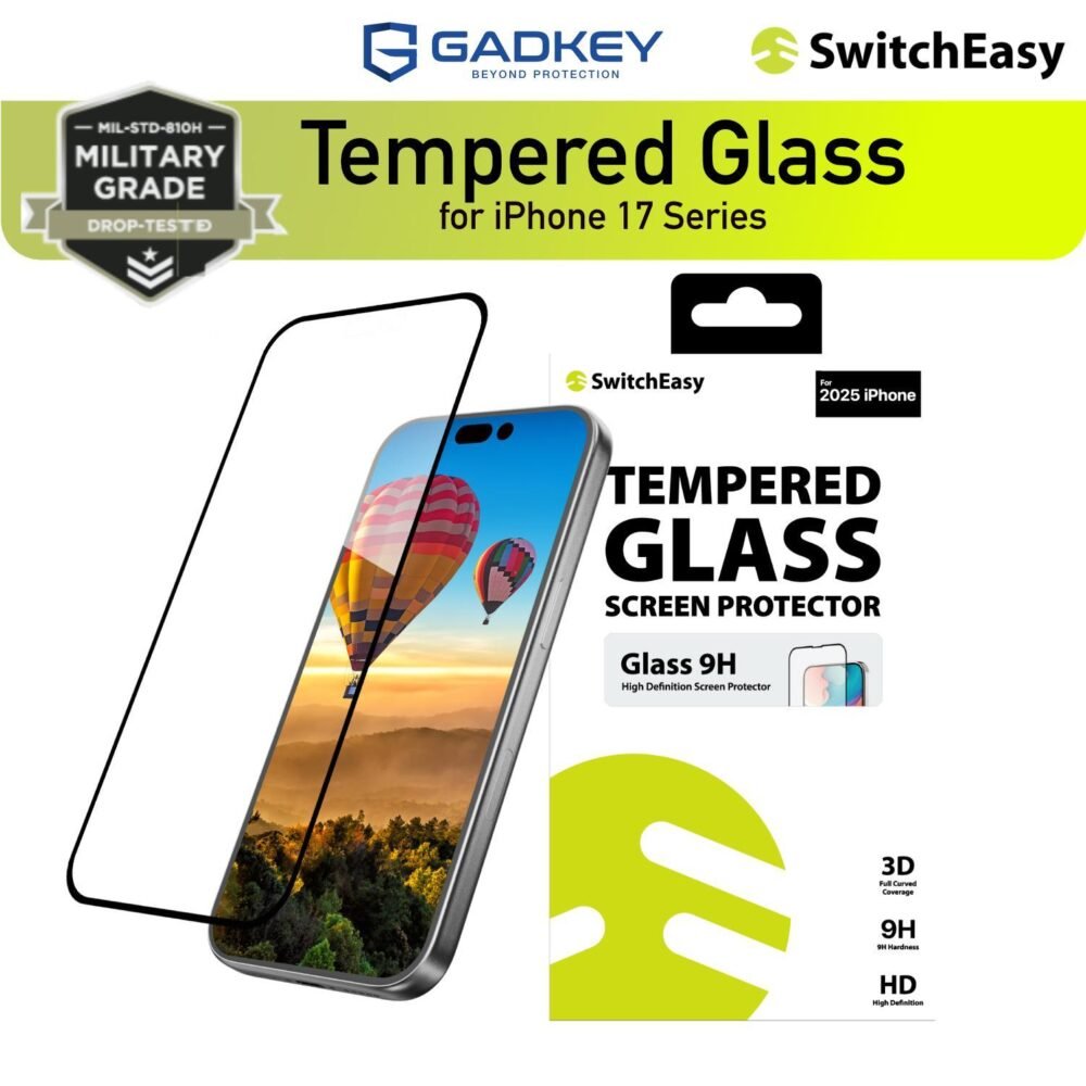 SwitchEasy Tempered Glass iPhone 17 Pro Max / 17 Pro / 17 / Air Anti Gores Screen Guard Protector