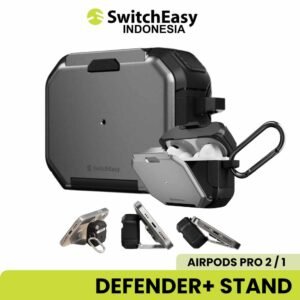 SwitchEasy Defender+ Case Airpods Pro 2 / 1 Casing With Phone Stand Holder Protection