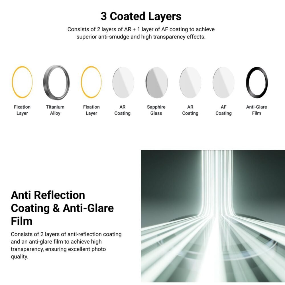 MagEasy LenzSapphire Anti Gores Kamera iPhone 17 Pro Max / 17 Pro / 17 / Air Camera Lens Protector foto 5