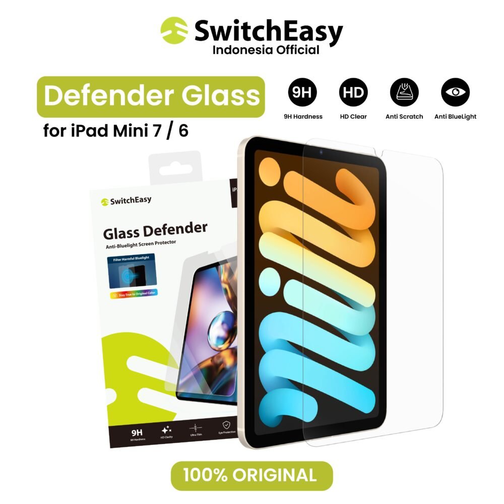 SwitchEasy Defender Tempered Glass iPad Mini 7 / 6 Anti Gores Screen Guard Protector