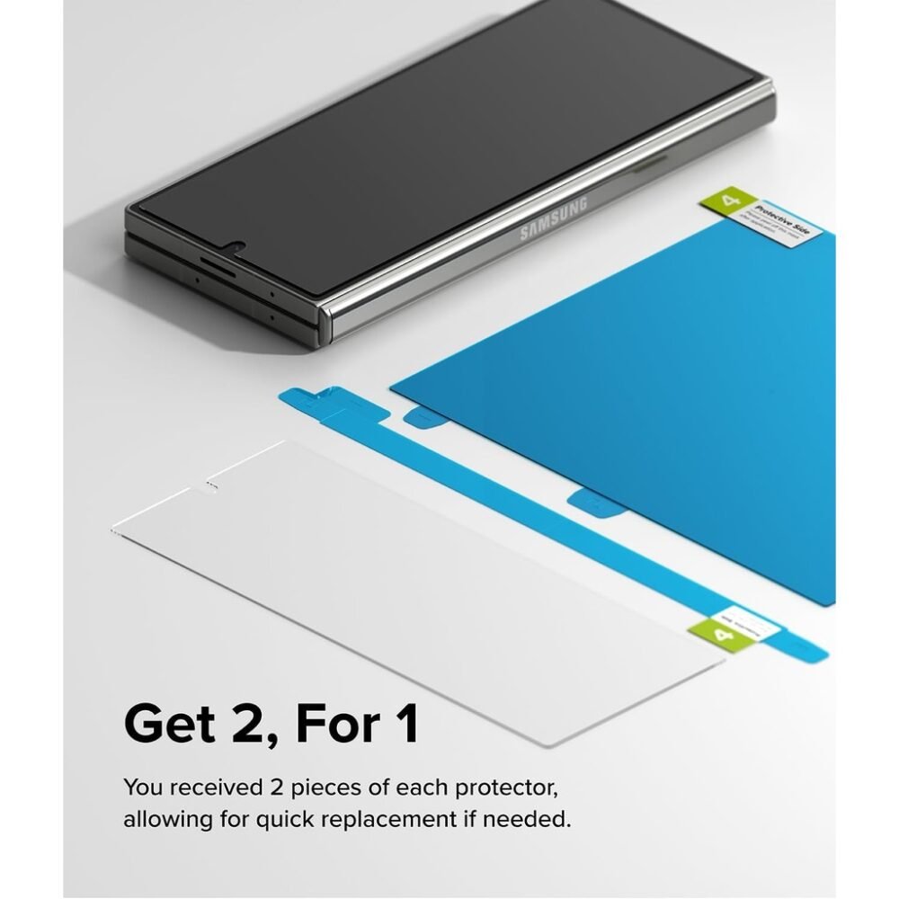 Ringke 3 in 1 Anti Gores Samsung Galaxy Z Fold 6 Tempered Glass Screen Guard Protector Hydrogel foto 7