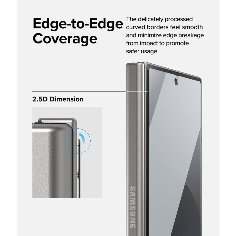 Ringke 3 in 1 Anti Gores Samsung Galaxy Z Fold 6 Tempered Glass Screen Guard Protector Hydrogel foto 3