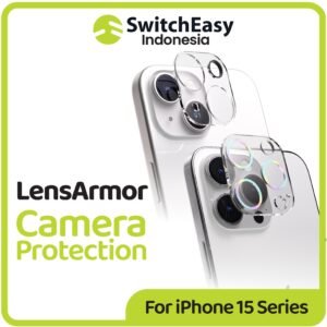 SwitchEasy Lens-Armor Anti Gores Kamera iPhone 15 Pro Max / 15 Pro / 15 Plus / 15 Camera Protector Tempered Glass