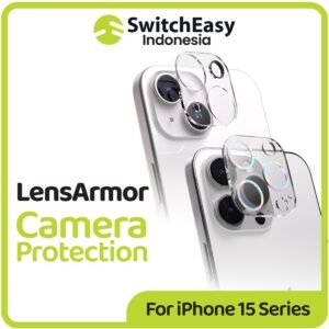 SwitchEasy Lens-Armor Anti Gores Kamera iPhone 15 Pro Max / 15 Pro / 15 Plus / 15 Camera Protector Tempered Glass