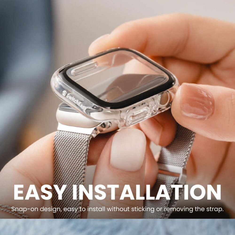 SwitchEasy Hybrid WP Case Apple Watch 9 / 8 / 7 Casing Tempered GLass foto 4