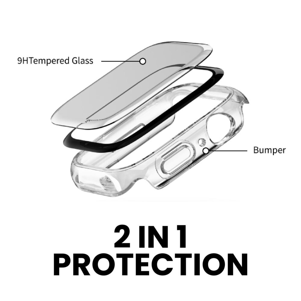 SwitchEasy Hybrid WP Case Apple Watch 9 / 8 / 7 Casing Tempered GLass foto 3