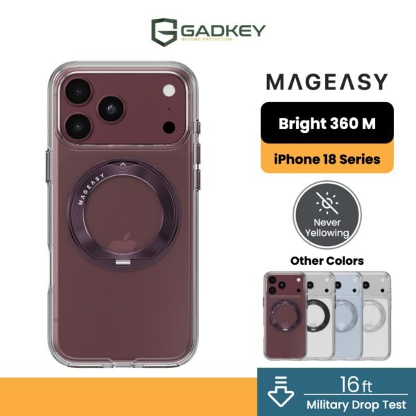 MagEasy Bright 360 Stand Clear Magsafe Case iPhone 18 Pro Max / 18 Pro / 17 Pro Max / 17 Pro Casing Protection