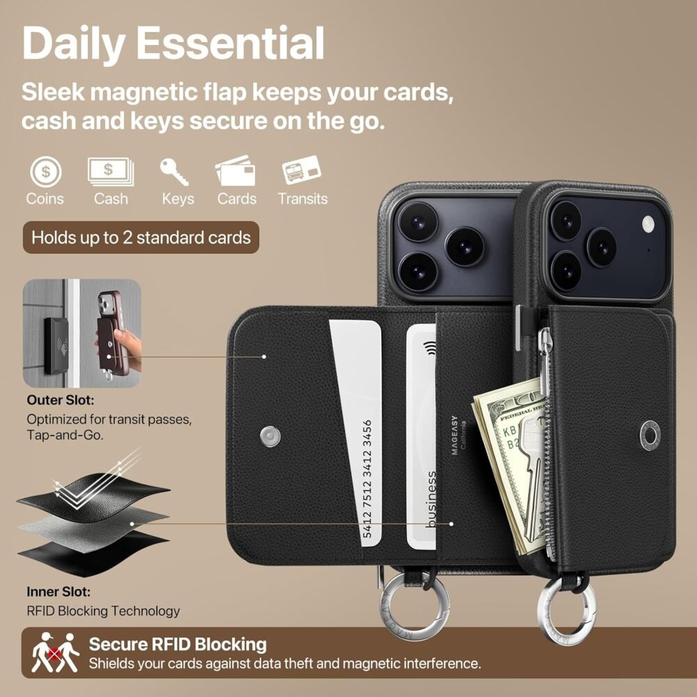 MagEasy Pouch Wallet Strap Case iPhone 18 Pro Max / 18 Pro / 17 Pro Max / 17 Pro / Air Magsafe Casing foto 4
