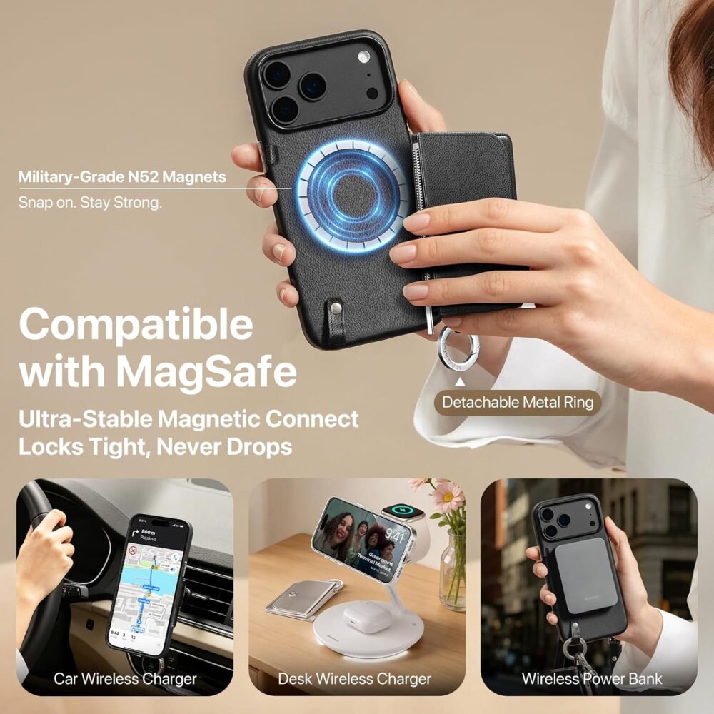 MagEasy Pouch Wallet Strap Case iPhone 18 Pro Max / 18 Pro / 17 Pro Max / 17 Pro / Air Magsafe Casing foto 6